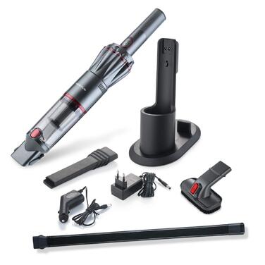 Акумуляторний ручний пилосмок Genius Invictus One 1.0 сірий, 11000 Па, HEPA-фільтр, комплект 11 предметів, для авто та тварин