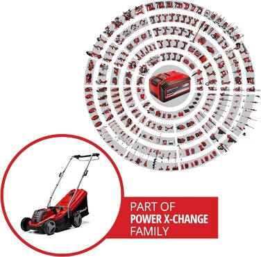 Акумуляторний газонокосарка Einhell GE-CM 18/33 Li Kit Power X-Change (18 В, 33 см, безщітковий двигун, 30 л, 25-65 мм)