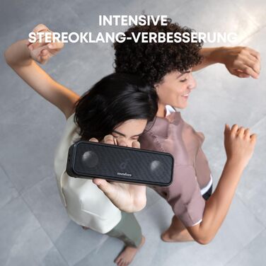 Soundcore 3 Bluetooth Портативна Колонка: Стерео Звук, Titan Membrana, BassUp, 24 год, IPX7, EQ, для дому, вулиці, саду (Чорний)