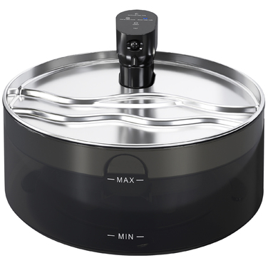 Джерело води для котів Katzenbrunnen 7L з тихою помпою, LED-підсвіткою, фільтром з активованого вугілля та нержавіючою сталлю (30,6 x 30,6 x 17,2 см)