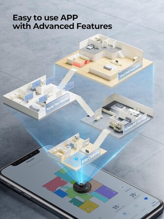 Робот-пилосос Laresar Clean 3-в-1 з функцією миття, 5000Pa, лазерна навігація, 180 хв, для тварин, килимів, твердих підлог, керування через додаток, 15 зон заборони (чорний)