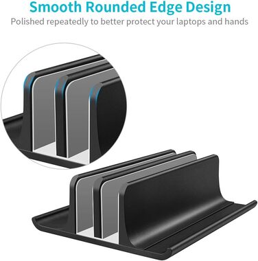 Підставка для ноутбука VAYDEER вертикальна, регульована, алюмінієва, для MacBook, iPad, ноутбуків до 17.3 дюйма - чорна