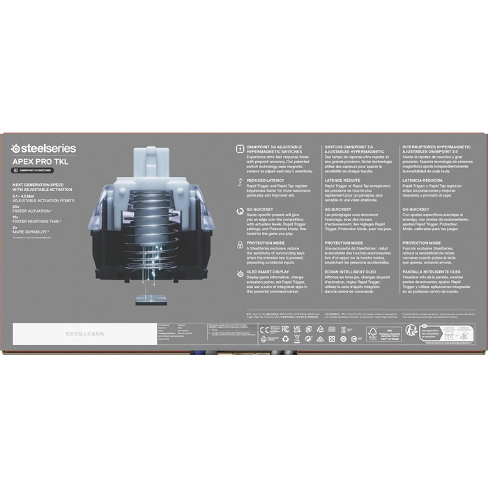 Клавіатура SteelSeries Apex Pro TKL Gen 3 - ігрова, механічна, TKL, Hall Effect, OmniPoint 3.0, German QWERTZ, чорна