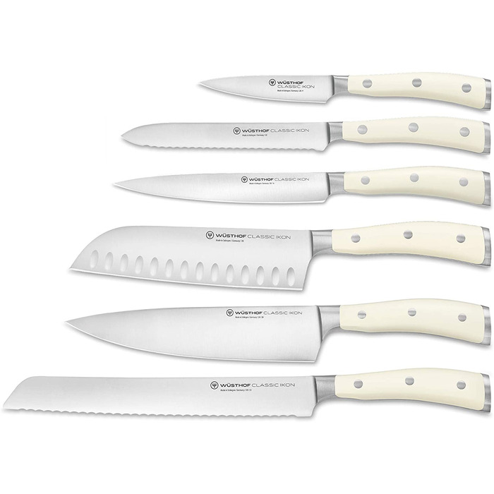 Набір ножів Wuesthof Classic Ikon Creme з блоком 7 предметів (1090470602)