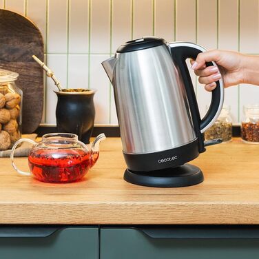 Електричний чайник Cecotec Thermosense 200 Steel 1.7L, 2200W, нержавіюча сталь, 360° повертання, Cool-Touch, LED, подвійний захист