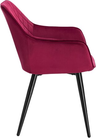 Крісла для їдальні WOLTU, 1 шт., для кухні, вітальні, оббивка з велюру, металеві ніжки, темно-червоний колір