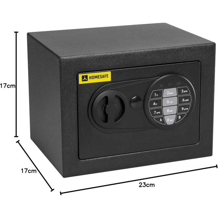 Електронний меблевий сейф Homesafe HV17E, 17x23x17см, карбоновий сатин чорний