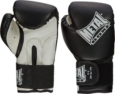 Боксерські рукавички METAL BOXE на 8 унцій чорного кольору (нуар)