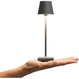LED-лампа SIGOR Nuindie 2.0: бездротова, диммувана, для дому та вулиці, IP54, 38 см, USB-C, 12 год, графітовий