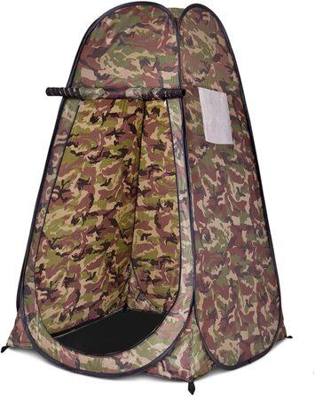 Намет для душу GYMAX, 120x120x190 см, для кемпінгу, відпочинку на природі, з сумкою, зелений (Flecktarn)