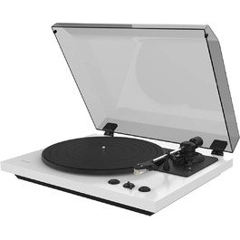 TEAC TN-175 повністю автоматичний Hi-Fi програвач вінілу з ремінним приводом, 33/45 об/хв, вбудований фоно-підсилювач, система AT3600L MM, корпус із МДФ, білий