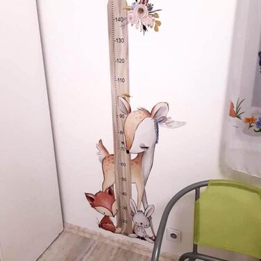 Настінне татуювання дитяча кімната хлопчик дівчинка вимірювальна палиця 150 см олень, лисиця, кролик настінна наклейка лісові тварини настінні наклейки дитячі наклейки дитяча кімната ігрова кімната прикраса стін