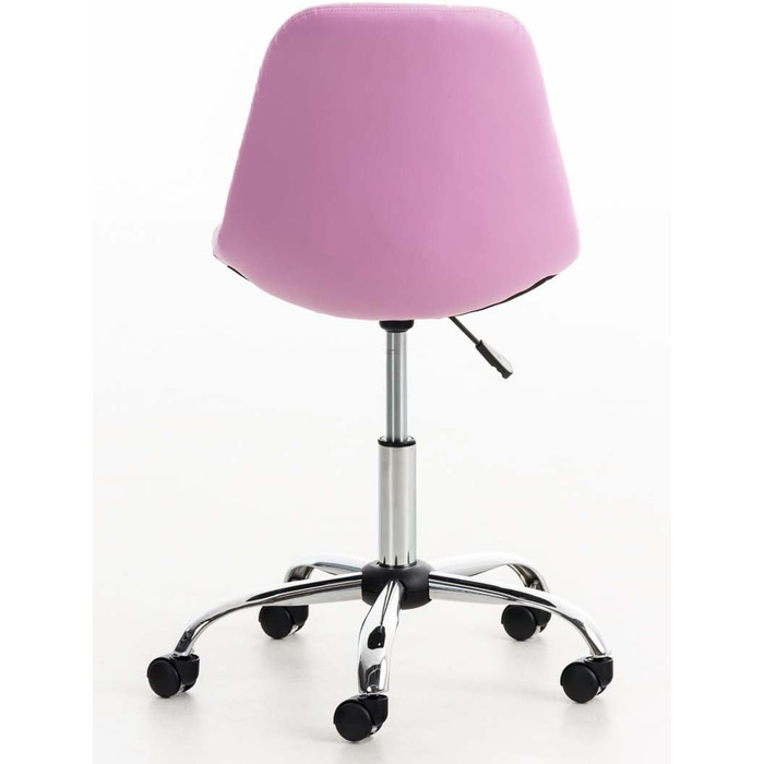 Офісне крісло Emil від CLP: регульована висота, поворотний механізм, штучна шкіра, білий/рожевий