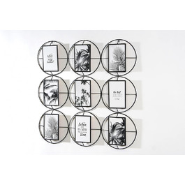 Рамка для настінної галереї Wackadoo на 9 фотографій, рамка для колажу, рамка для картин, чорний, металевий колаж, рамка для картини 10x15, фоторамка для колажу