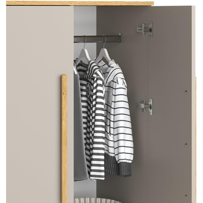 Дитяча шафа VitaliSpa Cashmere-Eiche Malia (70x120x53 см) з ДСП, мінімалістичний дизайн