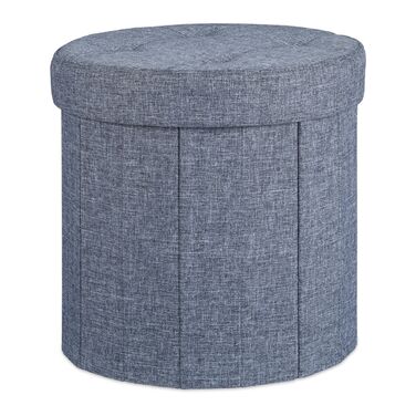 Relaxdays Пуф з місцем для зберігання, розмір M, круглий