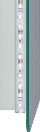 Дзеркало для ванної кімнати SONNI LED з підсвічуванням 50x70 см, сенсорне керування, 3 кольори світла, проти запотівання, функція пам'яті, білий