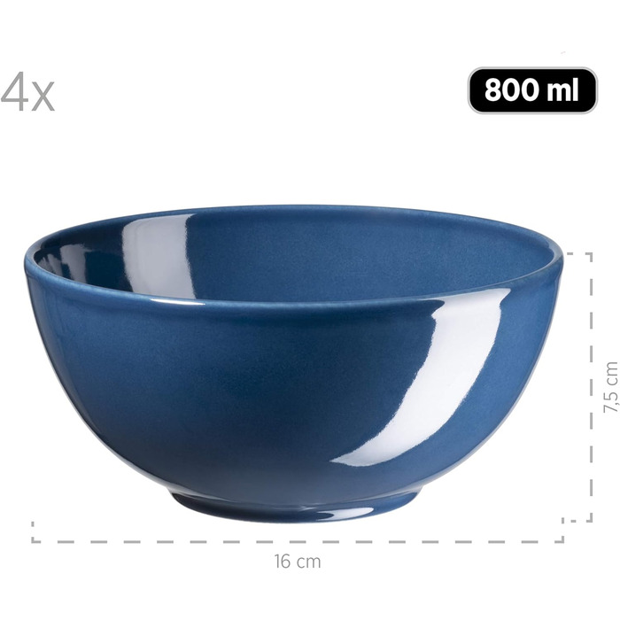 Набір посуду Mser, Керамічна Ossia Basic, темно-синя