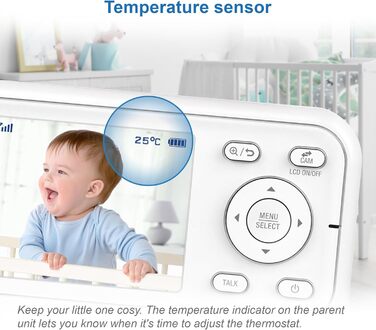 Відеоняня VTech VM3250 з LCD-екраном 7,1 см, нічним баченням, датчиком температури та радіусом дії 300 м