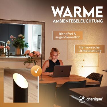 LED прожектор для підсвічування (2 шт) білий 6W, підлоговий світильник для непрямого освітлення в вітальню, настільна лампа GU10 230V, тепле світло 2700K (Чорний)