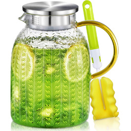 Скляна карафа Aofmee 2 літри з кришкою: для води, соку, айс-ті, преміум якість