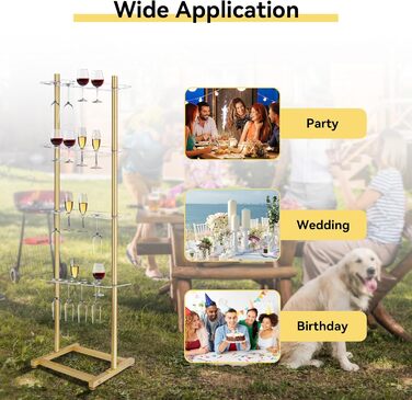 Підставка для шампанського Julymoda на 4 яруси: 32 келихи, прозорий акрил, для вечірок та свят