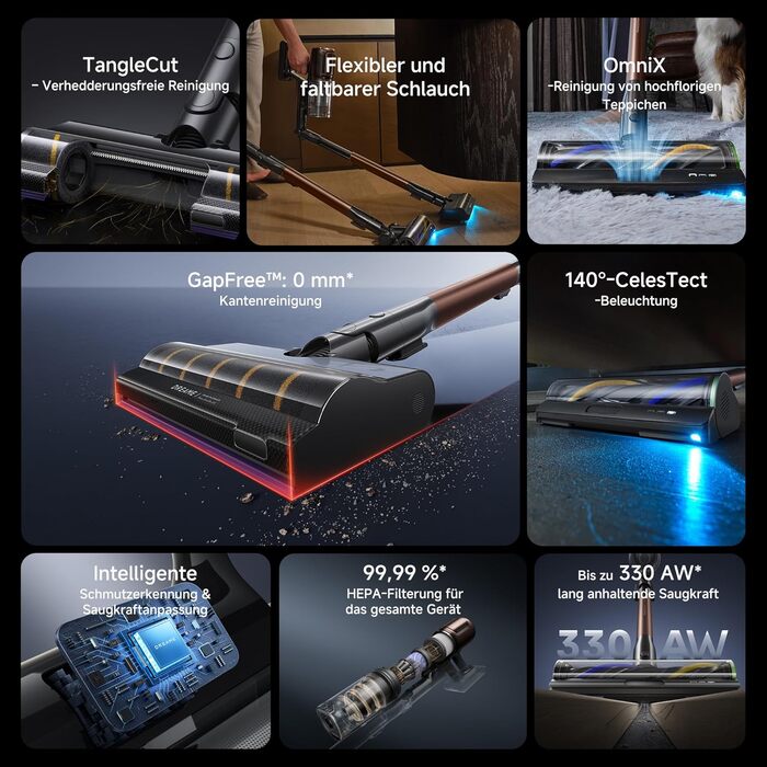 Dreame V30 Бездротовий пилосос для твердих підлог і килимів 24000PA, 90 хв, фільтр 99.99%, видалення шерсті тварин