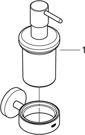Дозатор для мила з тримачем (ємність 160 мл, матеріал скло/метал, приховане кріплення, міцний), хром, 41195000