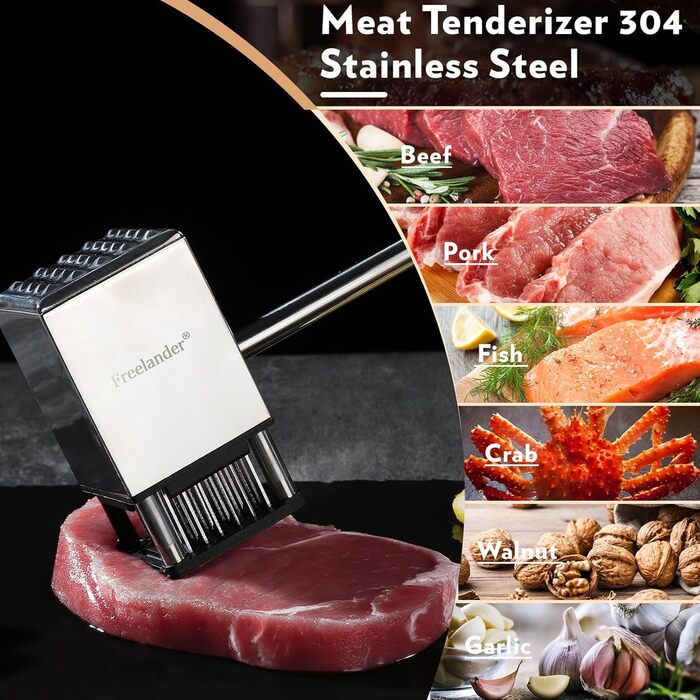 Пресс для бургерів Freelander з чавуну, набір для приготування смашених бургерів (діаметр 17.6 см, 20.5 см), прес для гриля з термостійкою ручкою, великий прес для гамбургерів, стейків, сендвічів (сріблястий)