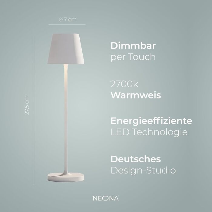 Бездротова LED-лампа Nova Leuchte: регульоване освітлення, 2200mA, IP54, 2700K, для дому та вулиці