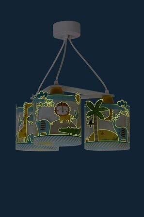 Дитяча лампа Dalber, Підвісний Світильник, підвісний світильник з 3 лампами, Дитяча настінна лампа My Little Jungle, тварини джунглів, дитяча настінна лампа, бра