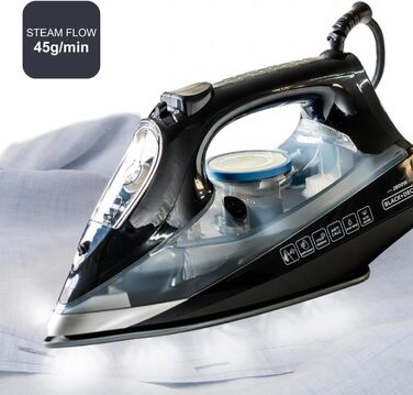 Праска Black+Decker BXIR2606E: 2600W, керамічна підошва, вертикальне прасування, антикальк, 170 г/хв