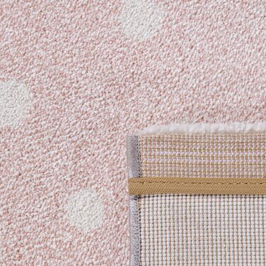 Домашній дитячий килим Paco, килим для дитячої кімнати з коротким ворсом для хлопчиків і дівчаток, райдужні сердечка в горошок, рожевий, білий, сірий, Розмір 120x170 см (200 см круглої форми)
