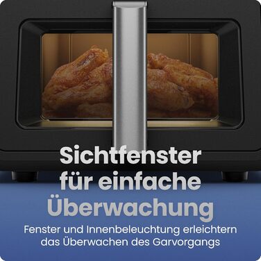 Фритюрниця Chefman TurboFry 8.5 л, 6-в-1, чорна: смаження, випікання, гриль, розігрів, гідратація, розморожування