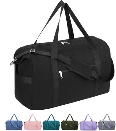 Сумка для ручної поклажі Narwey 40L (52x35x22 см, A-black) - Сумка вихідного дня/Спорт для жінок та чоловіків