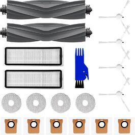 Набір аксесуарів OWZ Запчастини для L10s Ultra / L10 Ultra, 19 шт. Ультра аксесуари Робот-пилосос, 2 основні щітки 6 мішків для збору пилу 4 бічні щітки 4 килимки для вологого прибирання 2 фільтри 1 щітка для чищення