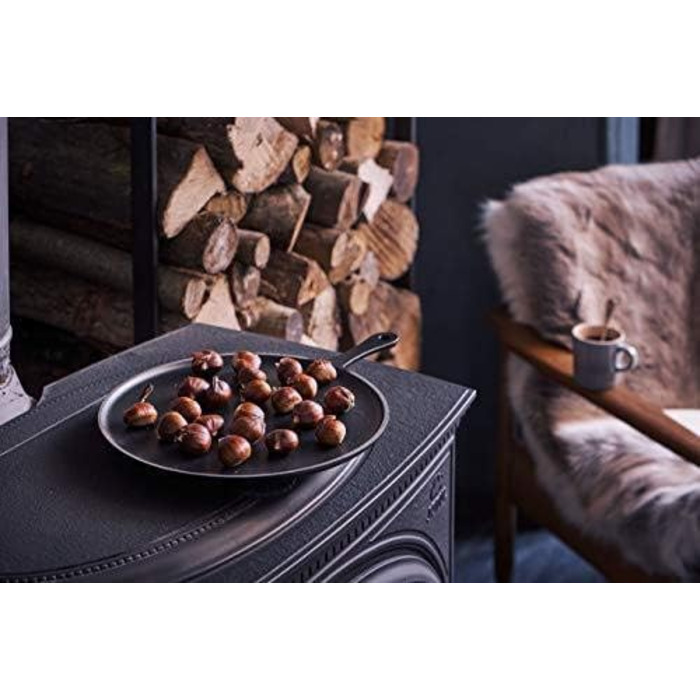 Сковорода для крепів Le Creuset з дерев'яним шпателем, чавун, діаметр 32 см, для всіх типів плит (включно з індукційними), Cerise (Вишневий)