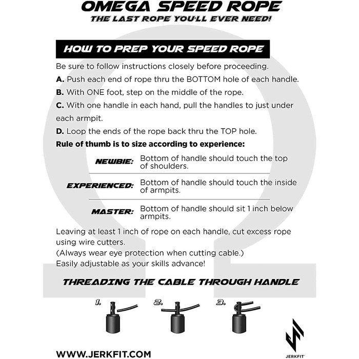 Надшвидка скакалка JerkFit Omega Speed Rope (фіолетовий на чорному)