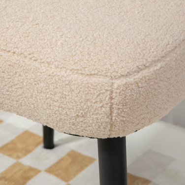 Табурет для макіяжу HOMCOM Footstool Квадратний пуф Cashmere Look зі сталевими ніжками для вітальні Спальні бежевий 42x42x47см