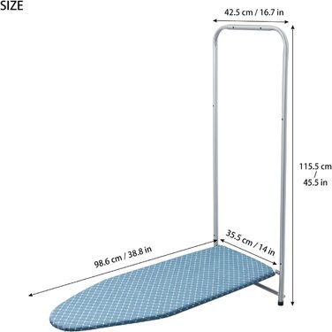 Прасувальна дошка Duwee, економія місця, термостійка кришка, 98x37 см, білий/синій