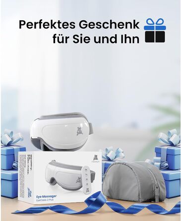 Масажер для очей Bob and Brad EyeOasis 2 з підігрівом, музикою та компресією, електричний. Зменшує темні кола та сухість очей. Маска для очей з пультом керування.