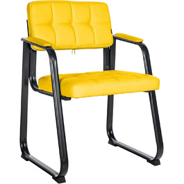 Крісло CLP Canada - м'яке крісло з штучної шкіри, чорний металевий каркас, колір: жовтий