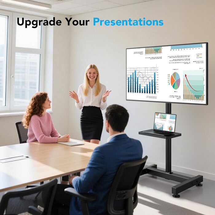 Кріплення для телевізора AX WABER на підлогу для LCD, OLED LED телевізорів 13-50 дюймів, VESA 200x200, до 35 кг, AX2008TBM (без шківів)