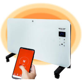 Електричний конвектор ECODE® з настінним кріпленням та пультом керування, термостатом, 1500W, керування через додаток, панель опалення з ніжками