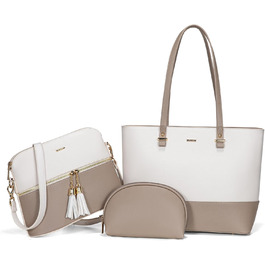 LOVEVOOK Сумка-шопер для жінок, велика сумка на плече, шкіряна сумка LOVEVOOK, 3-частинний набір (C Бежевий Хакі)