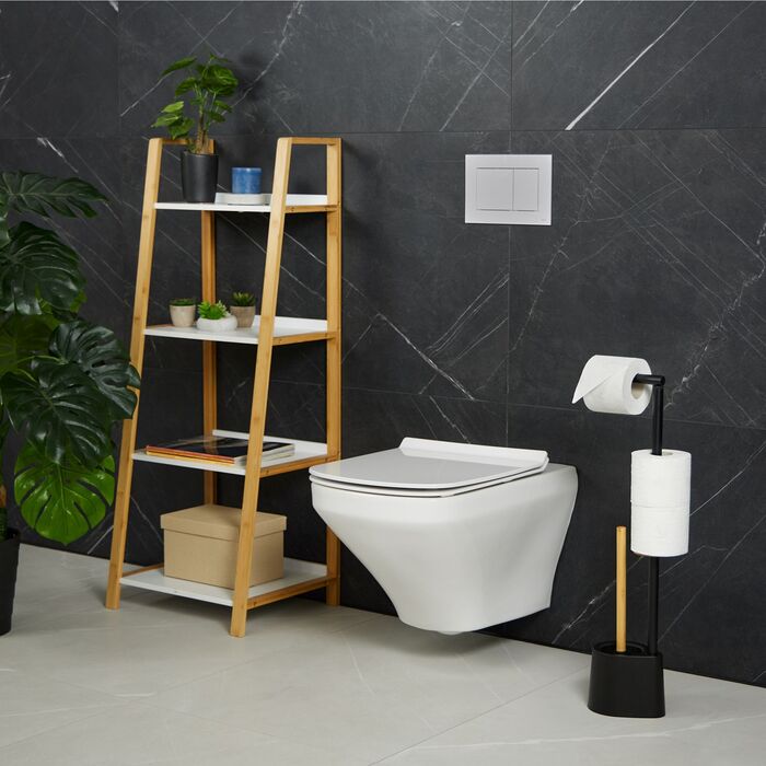 Набір для туалету Relaxdays Бамбук та Нержавіюча сталь