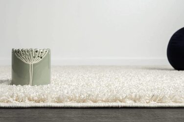 Килим лисячий волохатий килим з високим ворсом, довгим ворсом, для вітальні, спальні, однотонний, не вимагає особливого догляду, протиковзкий, висота ворсу 30 мм, антрацит, (50 х 100 см, кремовий (волохатий))