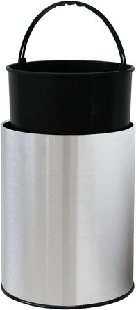 Відро для сміття для ванної кімнати EW-BE-0259 Infra з реальним механізмом, 9 л (сріблясто-темного кольору)