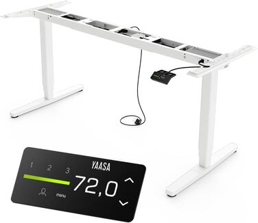 Рамка Yaasa Frame S для столу, регулювання висоти, USB-порт, 2-х рівневий телескопічний механізм, блокування клавішами (білий)