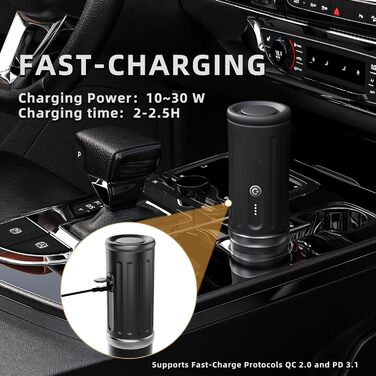 Портативна еспресо-машина CERA+ з самонагрівом, 20 Bar, 3 * 4500mAh, для капсул та меленої кави, чорна